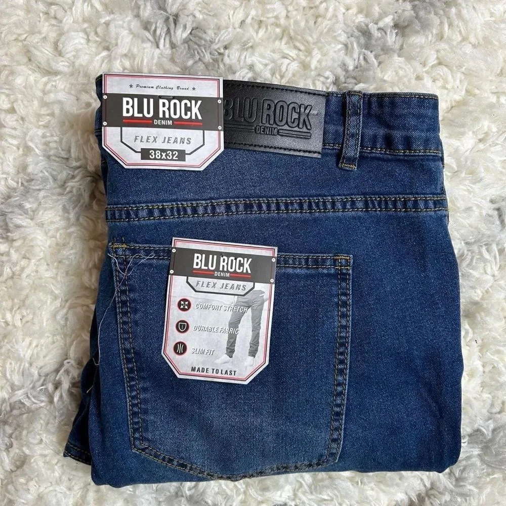 Men's Slim Fit Jeans in Deep Blue